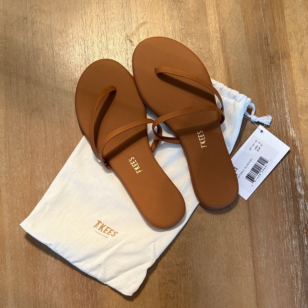 TKEES Tan Leather Sandals